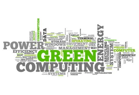 Word cloud green computing Ilustração Stock