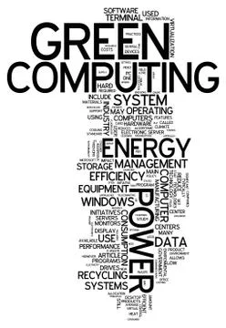 Word cloud green computing Stock Illustration