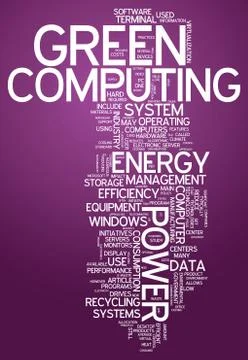 Word cloud green computing Stock Illustration