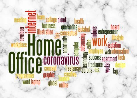 Word Cloud with HOME OFFICE concept create with text only Stock Illustration