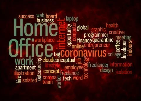 Word Cloud with HOME OFFICE concept create with text only Illustrazione stock