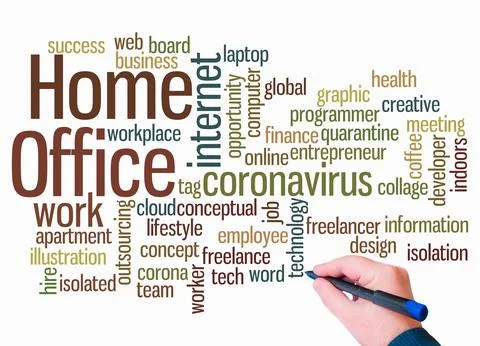 Word Cloud with HOME OFFICE concept create with text only Illustrazione stock