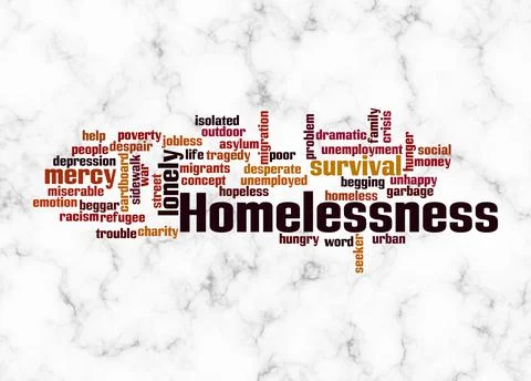 Word Cloud with HOMELESSNESS concept create with text only Stock-Illustration