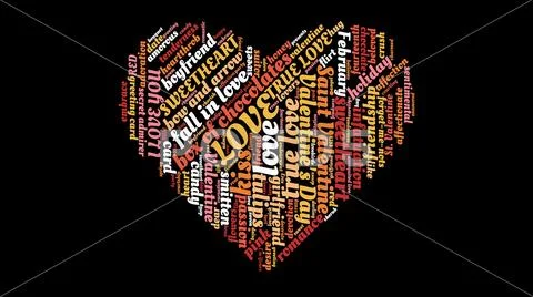 Word Cloud Illustration in a Heart Shape: Graphic #123021613
