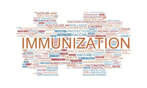 Word cloud Immunization awareness month. Stock Illustration