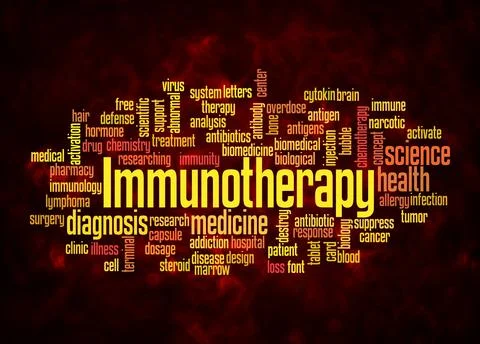 Word Cloud with IMMUNOTHERAPY concept create with text only Stock Illustration