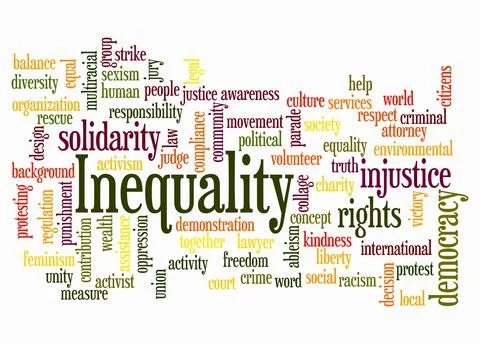 Word Cloud with INEQUALITY concept create with text only Stock Illustration