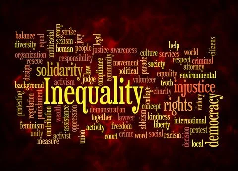 Word Cloud with INEQUALITY concept create with text only Stock Illustration