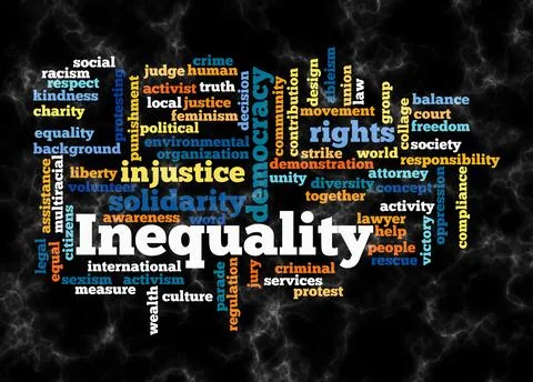 Word Cloud with INEQUALITY concept create with text only Stock Illustration