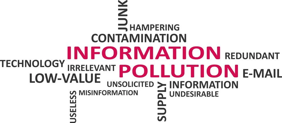 Word cloud - information pollution Stock Illustration