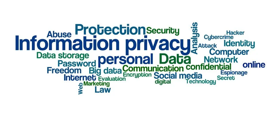 Word cloud - information privacy Stockillustratie