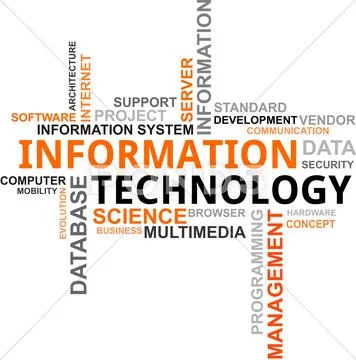 Word cloud - information technology Stock Illustration