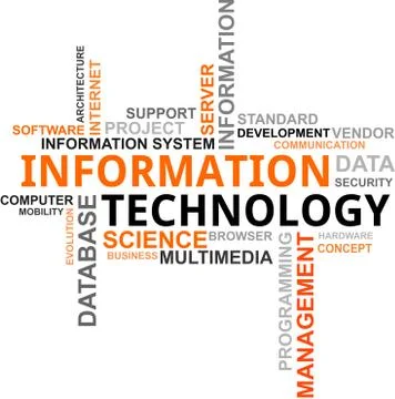 Word cloud - information technology Stockillustratie
