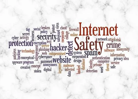 Word Cloud with INTERNET SAFETY concept create with text only Stock Illustration