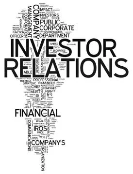 Word cloud investor relations Stock Illustration