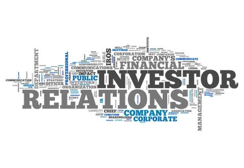 Word cloud investor relations Stock Illustration