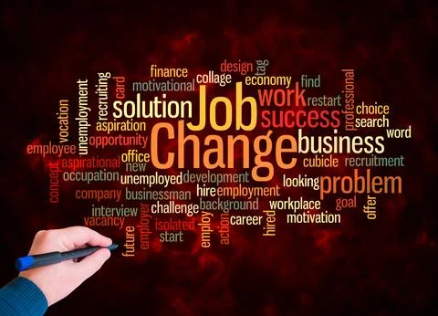 Word Cloud with JOB CHANGE concept create with text only Stock Illustration