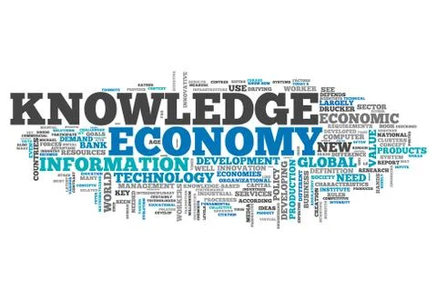 Word cloud knowledge economy Stock Illustration
