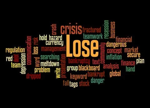 Word Cloud with LOSE concept Stock Illustration