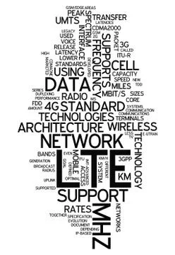Word cloud lte Stock Illustration