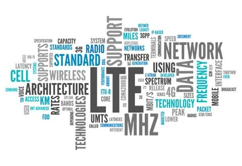 Word cloud lte Stock Illustration