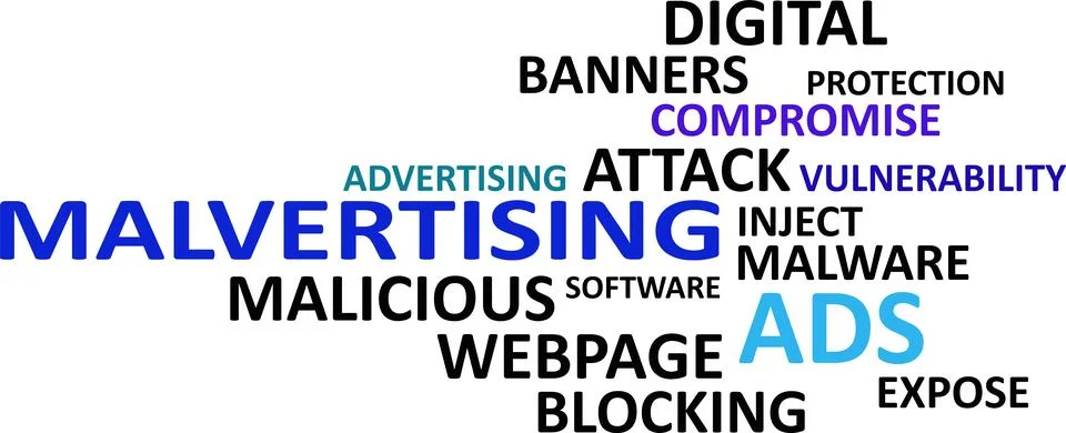 Word cloud - malvertising Stock-Illustration