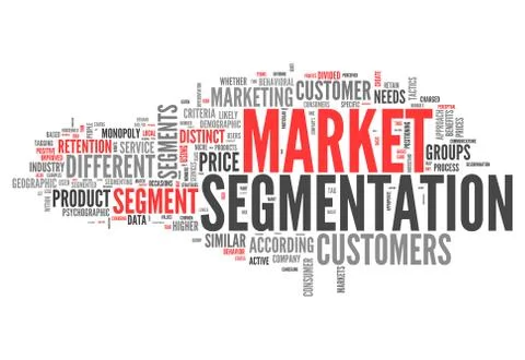 Word cloud market segmentation Stock Illustration