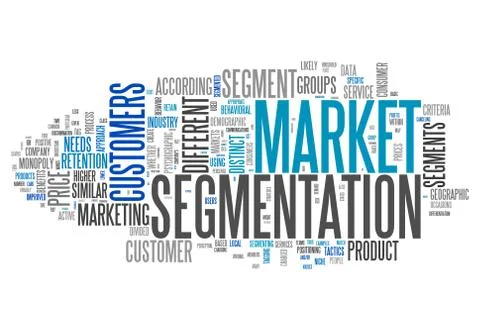 Word cloud market segmentation Stock Illustration