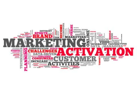 Word cloud marketing activation Illustrazione stock