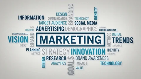 Word Cloud Marketing Cool Stock-Footage 77374987