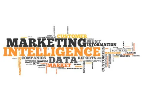 Word Cloud Marketing Intelligence 스톡 일러스트