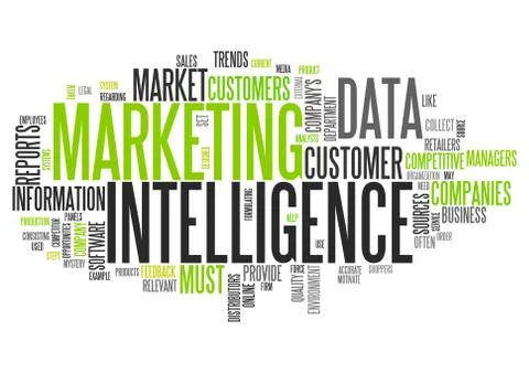 Word Cloud Marketing Intelligence Stock Illustration