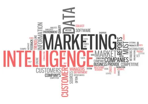 Word Cloud Marketing Intelligence Stock Illustration