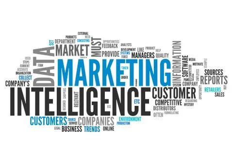 Word Cloud Marketing Intelligence Stock Illustration