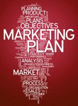 Word cloud marketing plan Stock Illustration