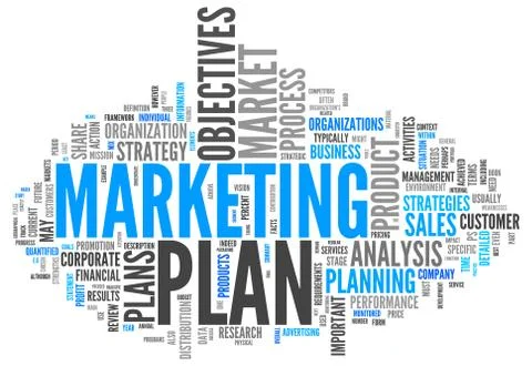 Word cloud marketing plan Stock Illustration