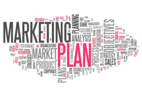 Word cloud marketing plan Stock Illustration