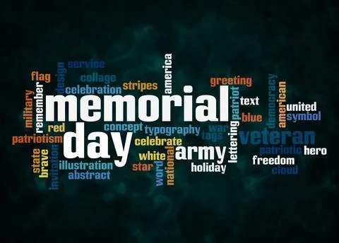 Word Cloud with MEMORIAL DAY concept create with text only Illustrazione stock