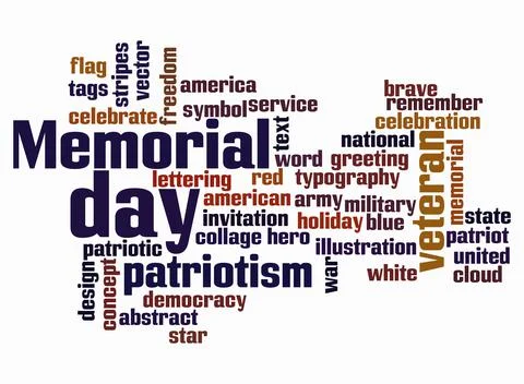 Word Cloud with MEMORIAL DAY concept create with text only Stock Illustration