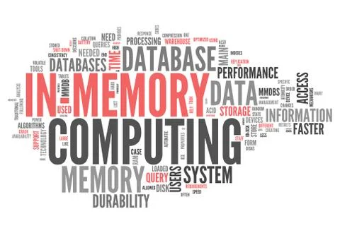 Word cloud in-memory computing Stock Illustration