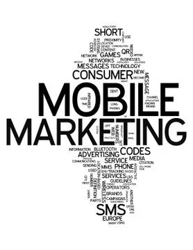 Word cloud mobile marketing Stock Illustration