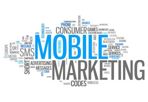 Word cloud mobile marketing Stock Illustration