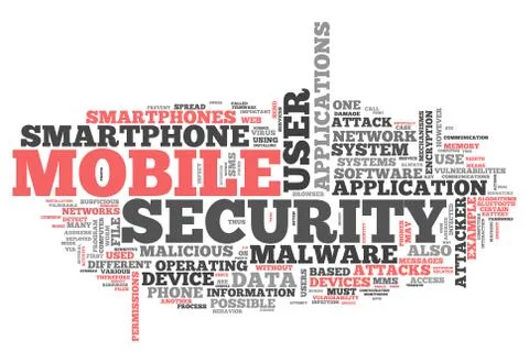 Word cloud mobile security Stock Illustration