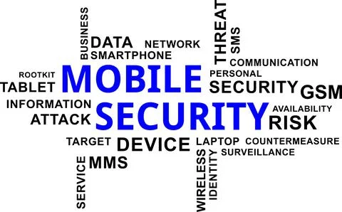 Word cloud - mobile security Stock Illustration