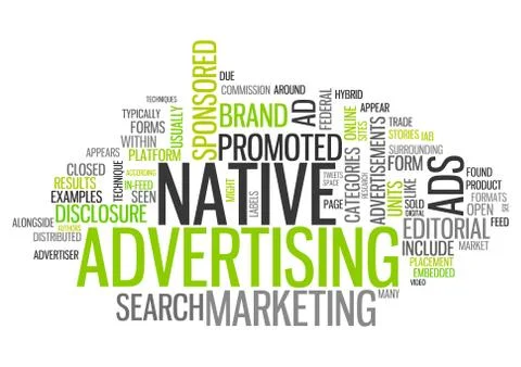 Word Cloud Native Advertising Stock-Illustration