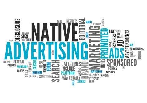Word Cloud Native Advertising Ilustración de archivo
