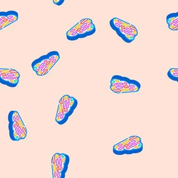 Word cloud natural language processing nlp isometric icon seamless pattern イラスト素材