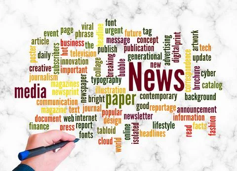 Word Cloud with NEWS concept create with text only Stock Illustration