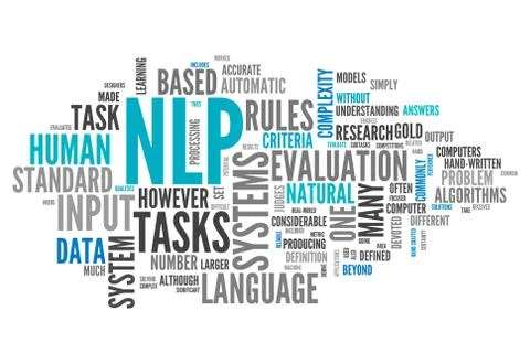 Word cloud nlp Ilustración de archivo