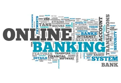 Word cloud online banking Stock Illustration